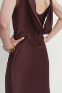 Kari Ärmelloses Kleid mit quadratischem Ausschnitt aus glänzendem Acetat