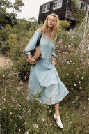 Blusa con bordado de pinzas Marmont en denim Tencel