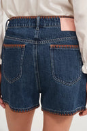 Anja Hand Embroidered Shorts in Cotton Denim