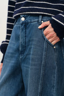 Jeans de pierna ancha lavados Kira en mezclilla de algodón