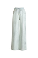 Galaxy Schimmernde Beschichtete Weite Jeans aus Sommer-Denim