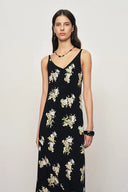 Soleil Floral Sleeveless Dress in Light Crinkle Gauze