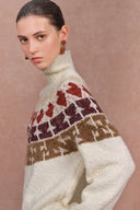 Maglione a collo alto Krasner con motivo Fair Isle disegnato a mano in lana merino