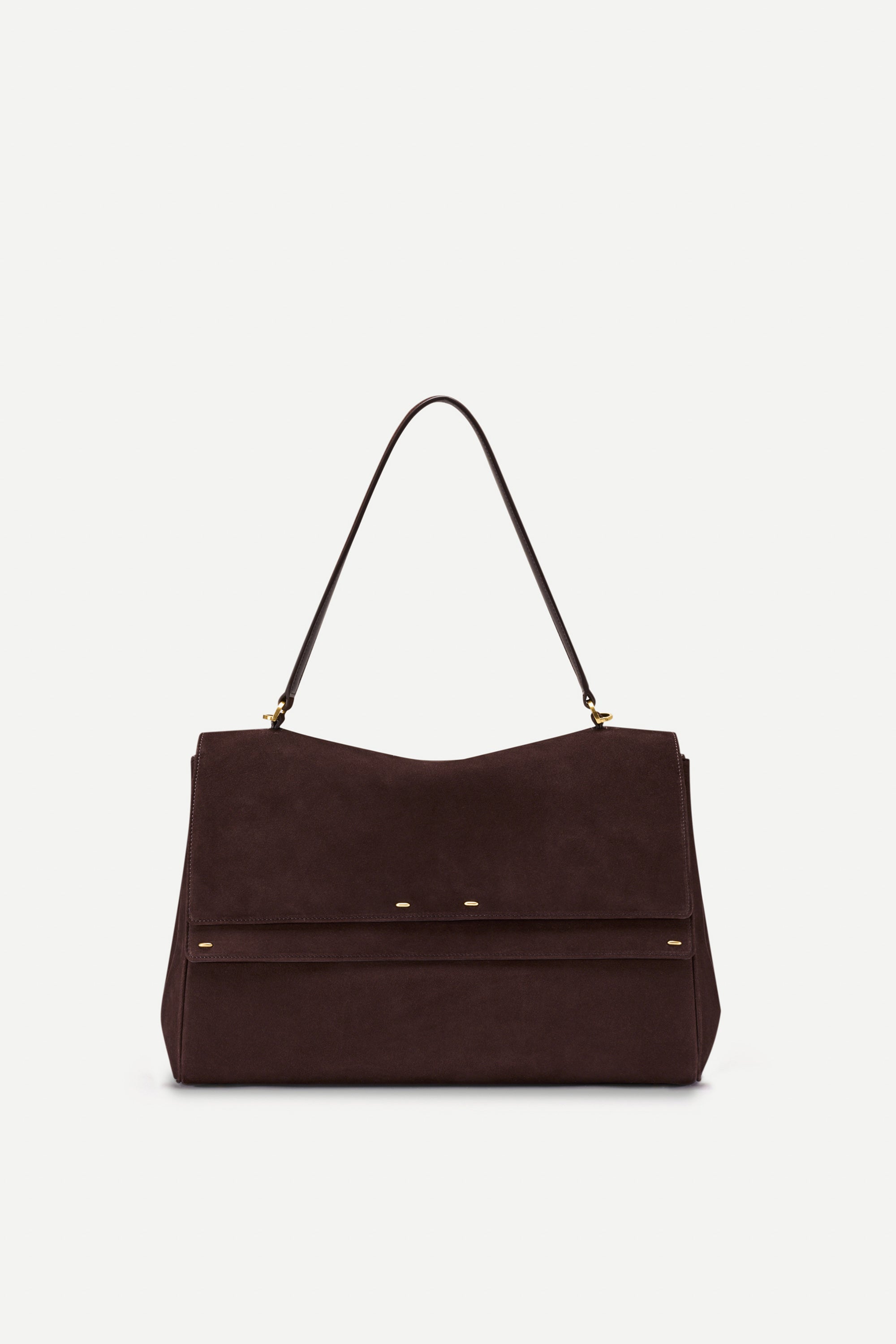 Rialto Double Flap Handbag in Top-Grain Nubuck Leather