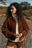 Aaliyah Jacke mit überschnittenen Schultern aus Cord-Baumwolle