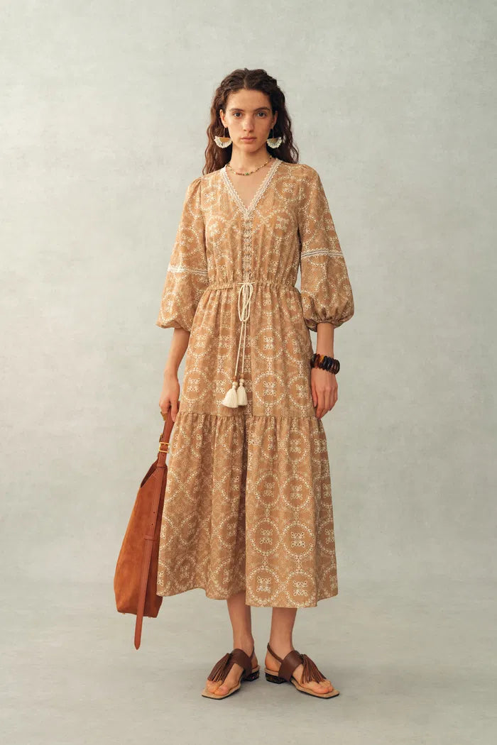 lantern sleeve maxi dress Floenr Womens Plus Size Maxi Dress,Casual Loose V-Neck Long Lantern Sleeve Floral Summer Dresses,Flared A-Line Spring Party Mini Dress Boho Dress