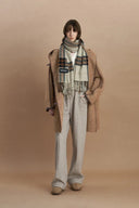Paletot Inspired Overlock Stitch Hooded Coat in Merino Wool-Camel Hair