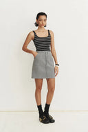 Liz Ärmelloses Tanktop mit eckigem Ausschnitt und figurbetontem Schnitt aus hoch dehnbarem Rippstrick