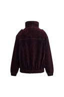 Hilda Reversible Collar Flocked Denim Jacket in Flocked Denim