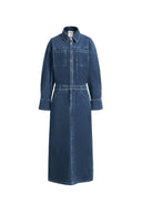 Quinn Antique Style Metal Buttons Dress in Washed Stretchy Corduroy