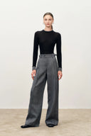 Lillian Hose mit verstellbarem Bund aus Merino-Leinen-Mischung