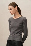 Basic Sheer Base Shirt in Cotton-Cashmere Knit
