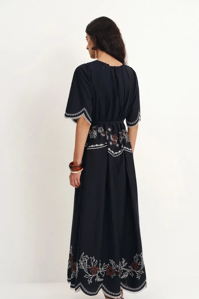 Ivy Eyelet Embroidery Dress in Tencel-Linen Blend fbrq.com Ivy Eyelet Embroidery Dress in Tencel-Linen Blend fbrq.com