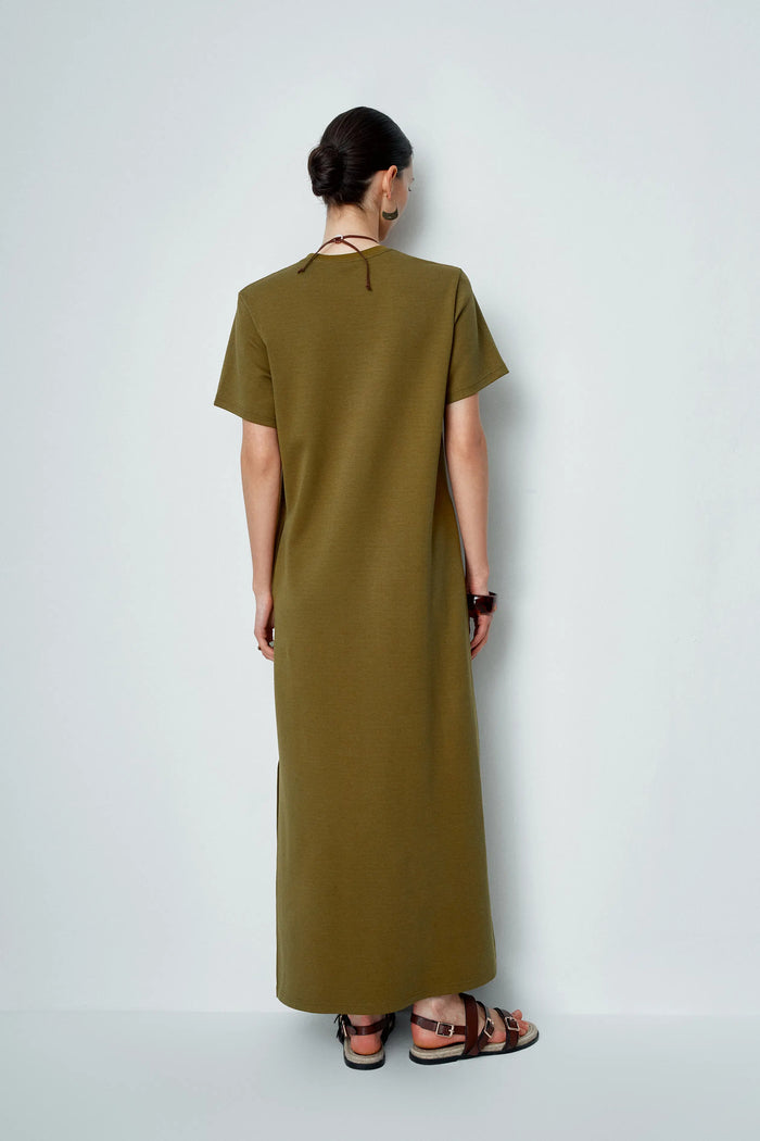 cotton t shirt dress maxi Evdexr T-Shirt for Womens Linen Dress Flowy V Neck Short Sleeve Solid Colour Retro Dresses Long Oversized Tunic Summer Dress with Pockets Black S shirt maxi dress made from soft stretch cotton for everyday ease Tall T-Shirt Maxi Dress |