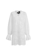 Ethereal Lace Tie-Front Overlay Dress in Custom Lace