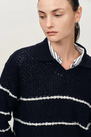 Darcy Bouclé Striped Sweater in Merino Wool Knit