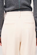 Asher Half Elastic Wide Leg Pants in Corduroy Cotton