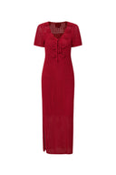 Golf Florales Häkelkleid aus Hanf-Baumwollstrick