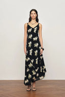 Soleil Floral Sleeveless Dress in Light Crinkle Gauze