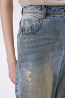 Rhea Distressed Jeans in Cotton Denim