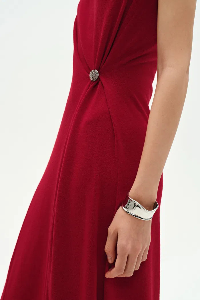 Kiki Asymmetric Knotted Sleeveless Dress in Premium Stretch Knit XS/P Kiki Asymmetric Knotted Sleeveless Dress in Premium Stretch Knit XS/P