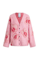 Juliet Orchideen Jacquard Cardigan aus Alpaka-Strick