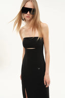 Obsidian Strapless Structured Bandeau Dress in Four-Way Stretch Fabric