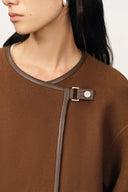 Selian Detachable Scarf Coat in Double-Face Merino Wool