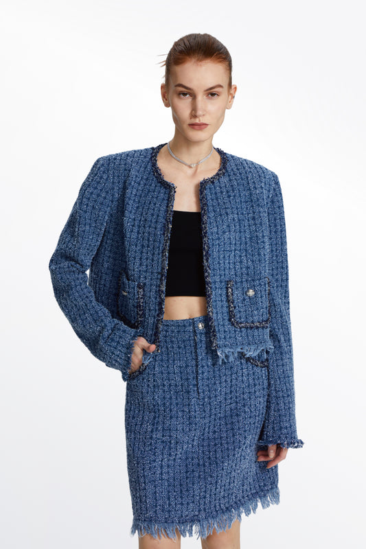 Celestine Jacket in Cotton Denim Tweed