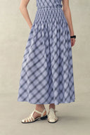 Kristall Handgearbeitetes Ärmelloses Kariertes Top- und Rock-Set aus Stretch-Baumwoll-Bubble