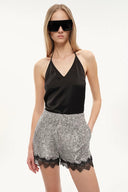 Whisper Two-Piece Cami Top and Shrug Set in Lightweight Sheer Knit and Acetate-Blend Fabric