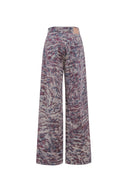 Skyler Leopard Print Straight-Leg Jeans in Cotton Denim