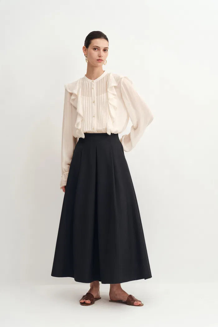 Alina Flared Skirt in Fine Twill Blend