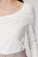 Top Convertible Venus con Spalle Scoperte e Maniche Lunghe in Misto Lyocell