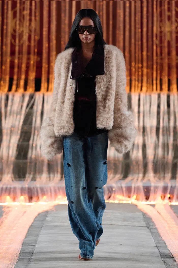 Grace Tabby Cat Inspired Coat in Faux Fur