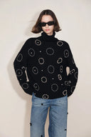 Sidney Beaded Turtleneck Sweater in Merino Wool