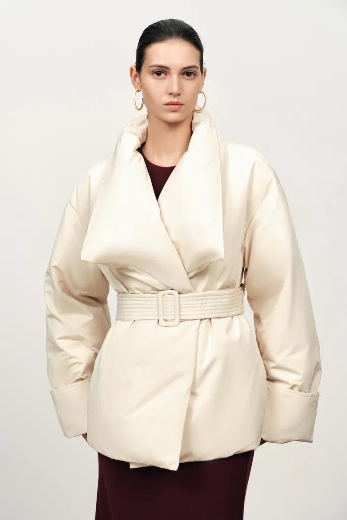 Chloe Lapel Down Jacket in High-Density Nylon