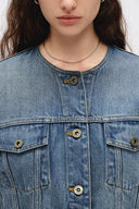 Helmingham Rundhalsjacke aus Lyocell Denim