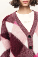 Cardigan a Quadri Intrecciati Solstice in Misto Lana-Alpaca