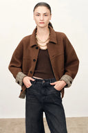Rowan Two Tone Reversible Jacket in  Double Face Merino Wool