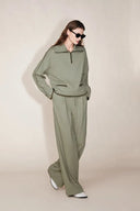 Pantalones deportivos con cintura elástica y ribete en contraste Jane en algodón