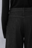 Junon Tilted Pocket Wide Straight Jeans in Cotton Denim