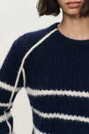 Rita Hand Painted Irregular Stripe Design Sweater in Alpaca Blend