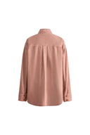 Adeline High Low Hem Cut Oversized Shirt in Lyocell Denim