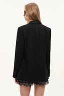 Architect Sculpted Waist Tucks Suit Blazer in Sheep Wool