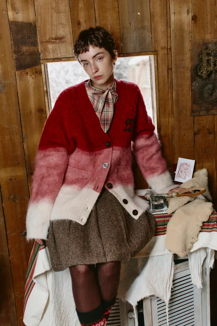 Ariel Ombre Cardigan in Merino Alpaca Blend Knit