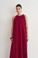 Alice Hand Woven Flora Sleeveless Dress in Acetate-Linen Blend