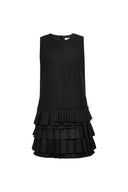 Alice Asymmetric Pleated Hem Sleeveless Dress in Lightweight Blend