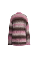 Cara Asymmetric Gradient Striped Cardigan in Space-Dyed Mohair