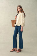 Nina's Openwork Embroidery Blouse in Cotton Jacquard